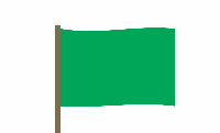 Зеленый сигнальный флаг 20х30 см.