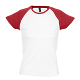 Футболка "Milky", белый с красным_S, 100% х/б, 150 г/м2