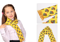 Шарф двухслойный детский 10х90 см, с полной запечаткой