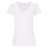 Футболка "Lady-Fit V-Neck T", белый_M, 95% х/б, 5% эластан, 200 г/м2