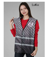 Жилет Дьюти со светоотражающей лентой унисекс, с полной запечаткой Жилет Дьюти со светоотражающей лентой унисекс, с полной запечаткой