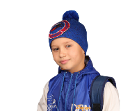 Шапка Рио двухслойная детская, вязаная с рисунком