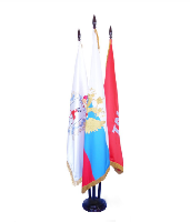 Флагшток напольный деревянный с основанием Блин (сосна) 3 штока 2,5 м